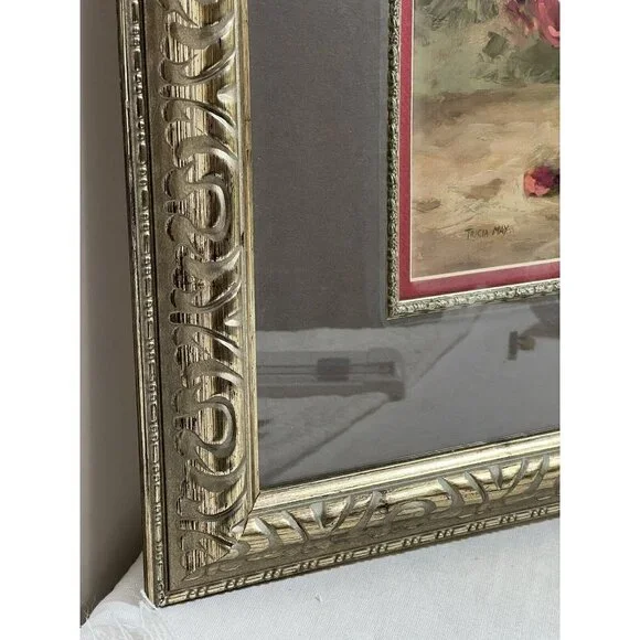 Vintage Floral Art Print by Tricia May in Gold Frame 24” x 22"